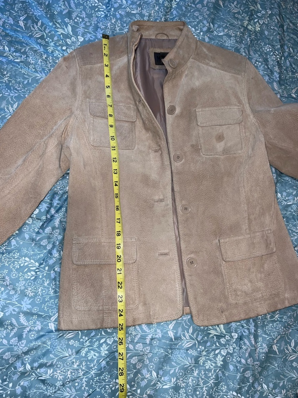 UNIFORM by John Paul Richard Suede Leather Utility Jacket Tan Small - Picture 10 of 13